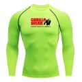 Men Compression Running T Shirt Fitness  Long Sleeve Sport tshirt Training Jogging Shirts Gym Gorilla Quick Dry rashgard. 