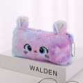 Kawaii Cartoon Cute Cat Plush Pouch Pencil Zipper Fluffy Large Capacity Pen Bag Fullhouse.