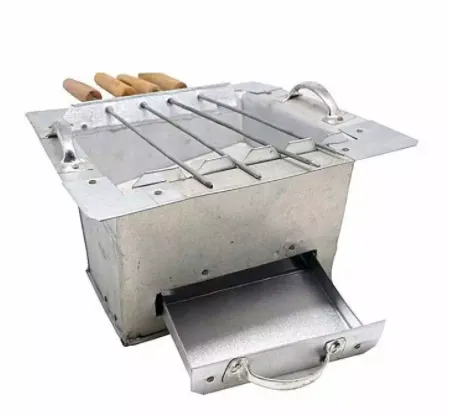 BBQ%20Grill%20Tin%20Made%20Maker%20with%205%20stick%20-%20Silver%20-%20Image%202