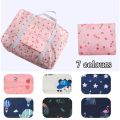 Portable Folding Travel Bag Storage Bag Handbag Large Duffle Clothing Storage Pouch Printing Large-sized Carry-on Organizer Bag. 