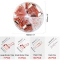 NANLIY- Fashion Binder Clips Paper Clips Push Pins Sets with Box with 100Pcs Rose Gold Push Pins ThumbTacks.