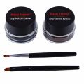 Music Flower 4In1 2-color Black + Brown Gel Eyeliner Makeup Waterproof Eye Liner Kit Eye Makeup Tool With Brush 24H Long Lasting Eyeliner Gel - Kajol. 