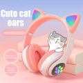 JST-28 Wireless Headphones Cat Ears Bluetooth Earphones Stereo Music Earbuds Bluetooth 5.0 Sports Gaming Headset with Mic.