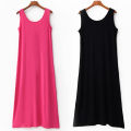 Summer New Women's Modal Stretch Thin Looking Extra Large plus Size Sleeveless Mop Dress Mop Dress.