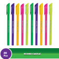 Econo Castle Multi Body Color Ball Pen- Black ink (Pack of 20 Pens).