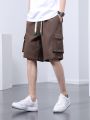 Summer Cargo Shorts Men 8XL Big Size Multi-Pockets Drawstring Breathable Cotton Straight Baggy Shorts Casual Loose Short Pants.