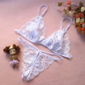 underwear free small three-point women's transparent lace bra underwear temptation split suit a generation of hair.