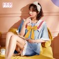 Kawaii Pajamas Pyjamas Women Plus Size Cute Princess Style Home Sleepwear Sailor Nightgown Moon Pink Bows Shorts Sets Pajama Set.