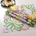 2023 New Elegant Hollow Easter Egg Art Embroidery Bed Table Runner Flag Cloth Cover Lace Tablecloth Mat Kitchen Party Decor. 