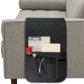 Sofa Armrest Organizer Remote Control Holder Non-Slip Armchair Holders for Couch Recliner with 5 Pockets for Book Etc Durable Easy Install.