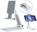 Desktop Cell Phone Stand, Mobile phone stand Foldable Portable Desktop Stand Adjustable Height and Angle Phone Holder. 