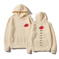 Japanese Anime Men Hoodies Sweatshirts Akatsuki Cloud Symbols print man Hoodies Casual Fashion Streetswear Hoodie Men Clothes.