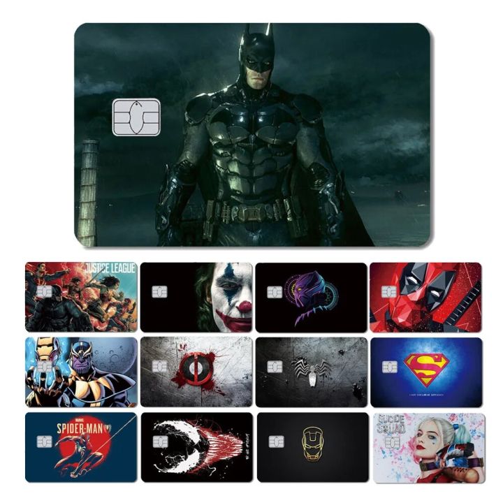 bracelet diy accessories Marvel DC Batman Iron Man Spider Man Superman Joker PVC Film SKin Sticker for Small Big Chip Bank Credit Debt CardFashion Jewellery
