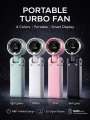 Popular Mini High-Speed Handheld Turbo Fan Smart Digital Display Wearable Personal Desk/Turbo Fan Handheld Rechargeable Fan Multicolor Portable Mini Hand Fan USB Rechargeable Foldable Hanging Neck Fan USB Mini Portable Small Turbo Fan.