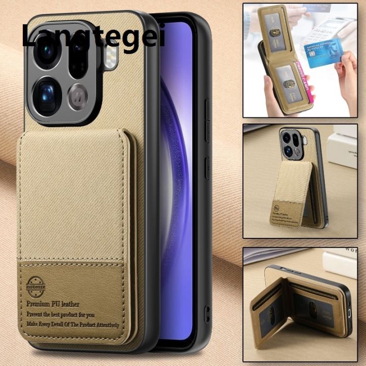 Flip Wallet Card Slot Stand Holder Case For OPPO Find X9 Pro PU Leather Magnetic Shockproof Bracket Cover For Find X 9 X9Pro