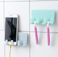 Mobile Phone Holders Phone Charger Wall Mounted 4 Hooks Storage Hanger Rack Bathroom Hanging Holder Mobile charger stands wall. 