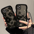 【Dislikelike】Transparent Black Flower phone case for Samsung s23ultra S22 S21 s20fe S20 A14 A53 A50 A32 A13 a21s A31 A23 A11 A04 a03s cover. 