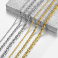 【Daily Necessities For Anyone Store】3/5/7mm Stainless Steel Rope Link Gold Silver Color for Men Women 22inch Jewelry Accessories DKNM178.