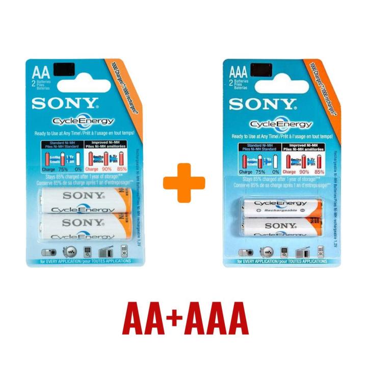 [[[4pcs]]]][[[Sony]]]]AA+AAA]]Rechargeable Battery]]]]Combo]]]]]]MT ...