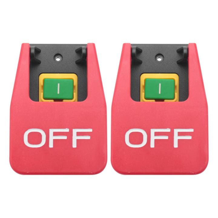 2X Off-On Red Cover Emergency Stop Push Button Switch 16A -Off/Undervoltage Protection Electromagnetic Start Switch