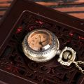 Vintage Small Dial Quartz Pocket Watch for Men Women Transparent Amber Heart Fob Chain Pendant Necklace Clock for Ladies Gift. 