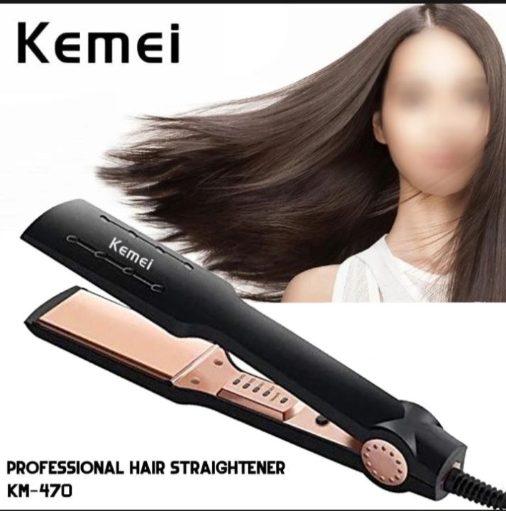 Kemei%20KM-470%20Gold%20Platted%20Hair%20Straightener%20Iron%20Machine%20-%20Gold%20-%20Image%202