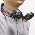 Headphone Design Rechargeable Mini USB Personal Neck Fan - Black. 