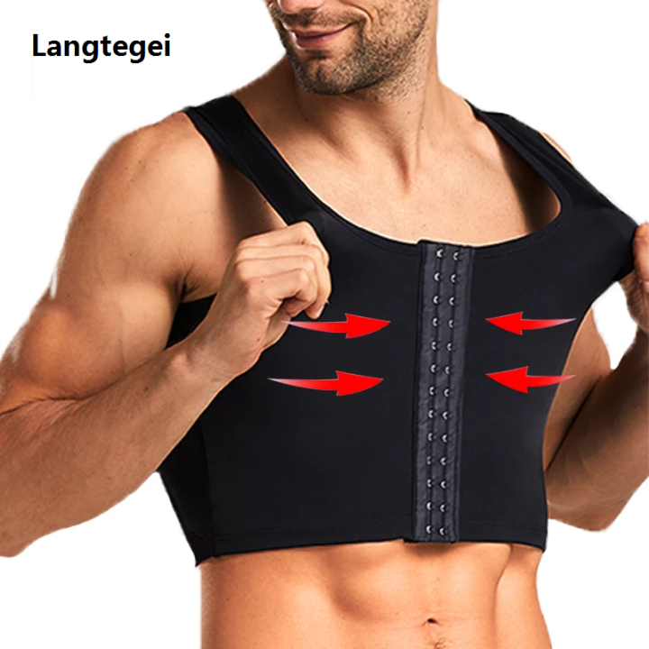 Men's Chest Vest Sweat Chest Bandage Tight-fitting Underwear Body Shaper Corset Support Belt Chest Compression Correct Posture