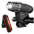 Bike Lights Bicycle Lights Front and Back USB Rechargeable Bike Light Set Super Bright Front and Rear Flashlight LED Headlight Taillight Splash-proof Easy To Install -Black.