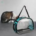 Portable Cat Carried Bag Transport Luggage Purse Tote Handbag Transparent Cat Carrier for Blue S. 