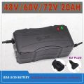 48V/60V/72V 2.8A Smart Lead Acid Battery Charger EU Plug AC 220V For AGM VRLA Gel Dry Wet Accumulator 20AH 14AH 12AH.