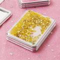 Compact Makeup Mirror,Liquid Floating Quicksand Glitter Small Makeup Mirror for Girls. 