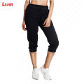 Women's Sweatpants Capri Length Drawstring Waist with Side Pockets Cropped Jogger Running Pant.