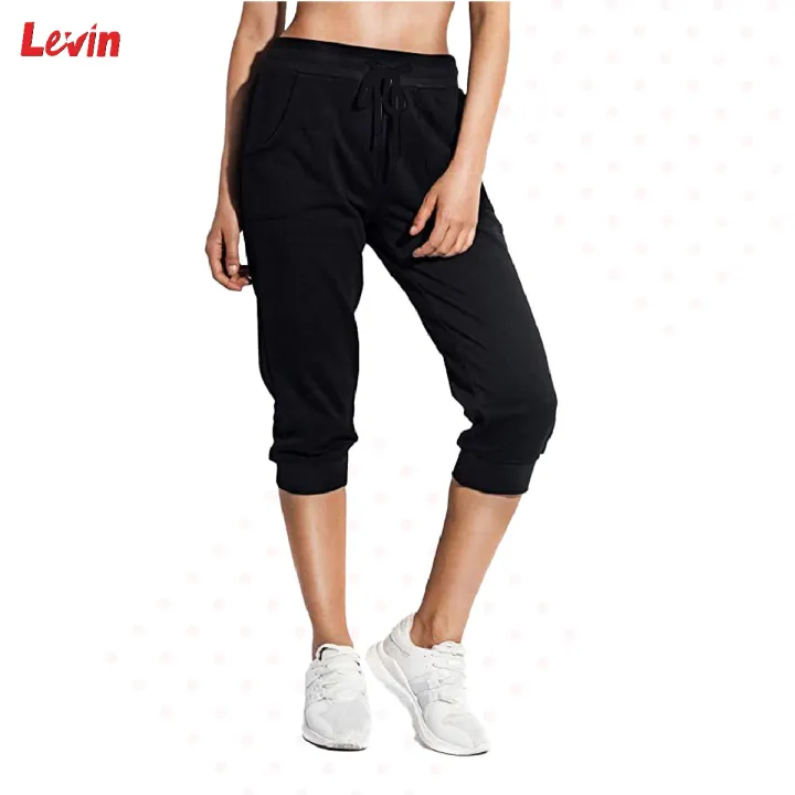 Women's%20Sweatpants%20Capri%20Length%20Drawstring%20Waist%20with%20Side%20Pockets%20Cropped%20Jogger%20Running%20Pant%20-%20Image%202
