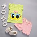 Summer Cute Cartoon 2PCS Kids Baby Girls Floral T-shirt Top Shorts Pants Set Clothes Girls Clothing Sets. 