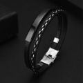 Leather Bracelet With Engraved Coordinates. 