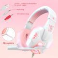 QearFun New Pink Headphones for PC Girls Gaming Headset with Microphone Gamer for PS4 Windows XP/7/8/10 Laptop Phone. 