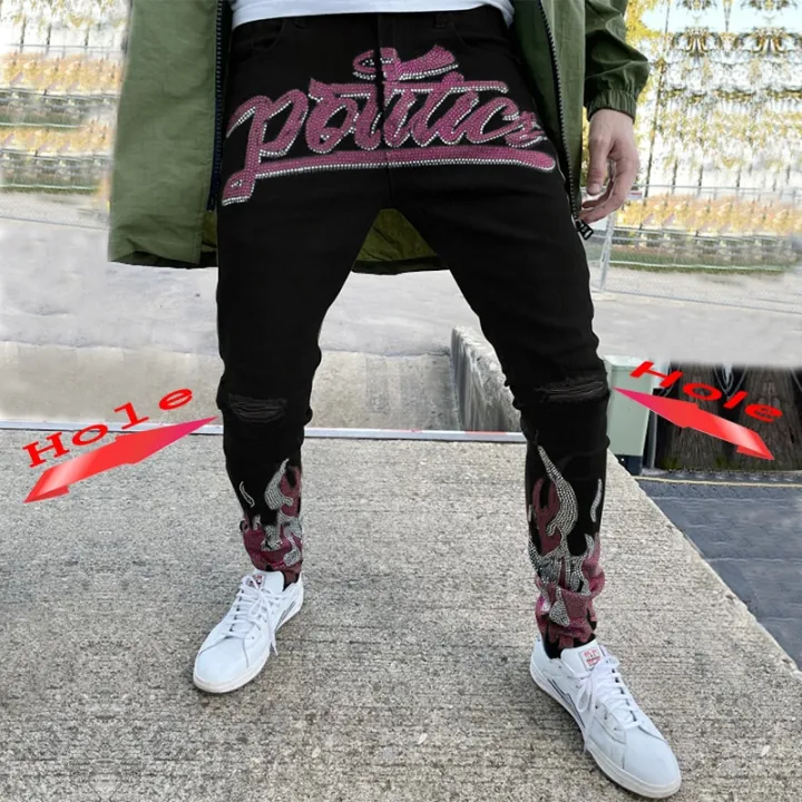 2023%20Men's%20Ripped%20Hot%20Drill%20Jeans%20Skinny%20Jeans%20Black%20Stretch%20Denim%20Pencil%20Pants%20MAN%20Denim%20Street%20Punk%20Slim%20Fit%20Biker%20Trousers%20-%20Image%206