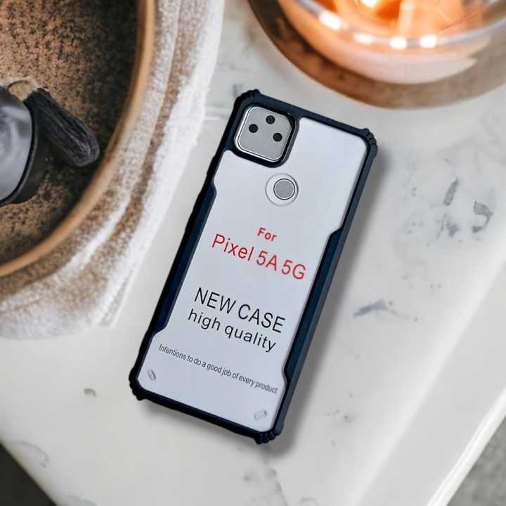 Google Pixel 5a 5G Edge-Reinforced Shockproof Cushion Back Clear Hybrid Transparent Hard Cover Casing