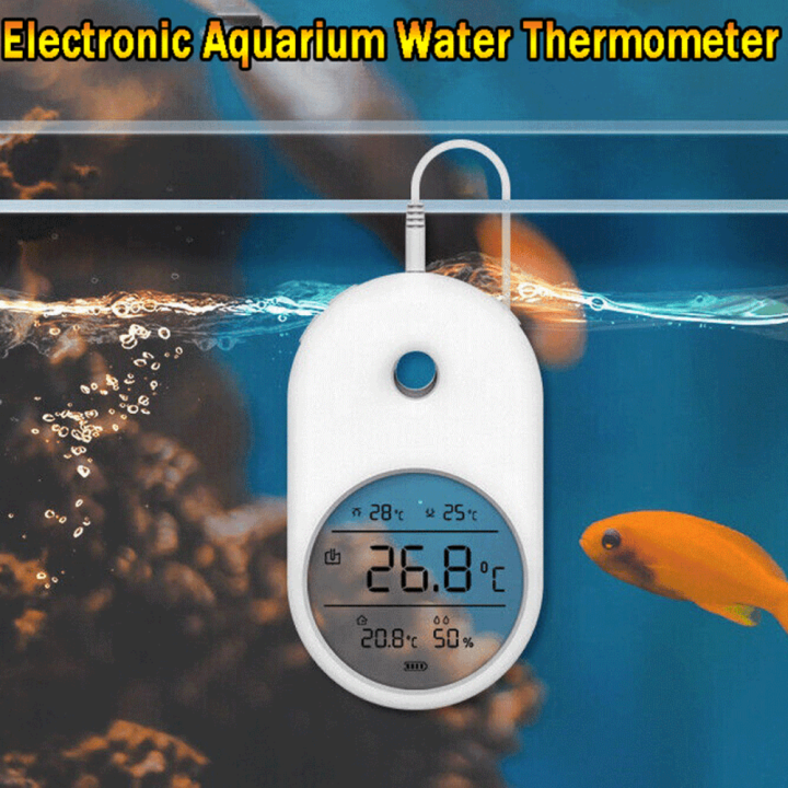 Aquarium Thermometer Digital Hygrometer Fish Tank Monitor Water ...