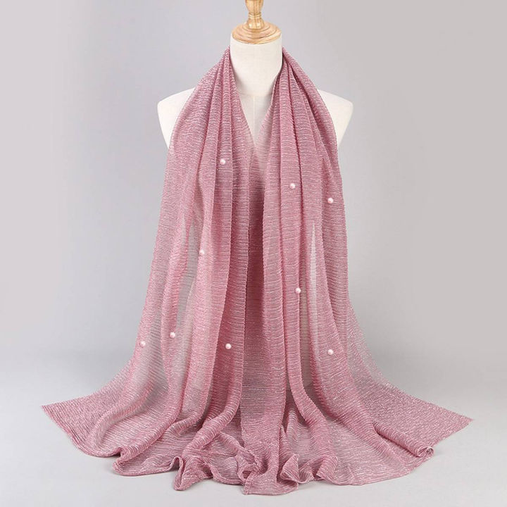 Ladies Glitter Scarf_ Pink