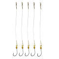UAthleta 5Pcs Anti-Bite Stainless Steel Wire Leader Fishing Rigs Hooks Line Tackle Tool. 