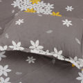 Double Size Flat Cotton Multicolor (Ash & White Floral Print) Bed Sheet Set - Two Pillow Covers Included- 300 Thread Count- Hand Washable. 