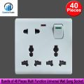 Bundle of 40 Pieces Multi Function Universal Wall Gang Socket - 8 Pin Gang Universal Socket.