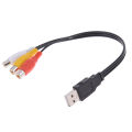 【Clearance】 USB male plug to 3 rca female adapter audio converter cable usb to rca.