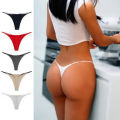 【AmbitionmA】 Cotton Thongs Women Sexy Ribbon Low Waist Tempting 2023 Fashion Design T-String Comfortable Intimates Lingerie.