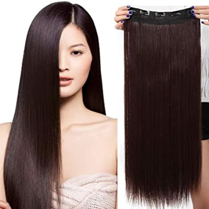 Women Black Long Straight Wig Hairpiece Cosplay Hair Extension