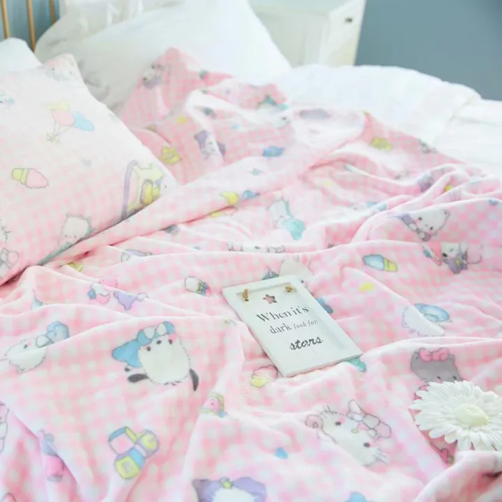 Cartoon%20Hello%20Kitty%20Plush%20Blanket%20Anime%20Flannel%20Pillowcase%20Kawaii%20Sanrio%20Room%20Decor%20Nap%20Air%20Conditioner%20QuiltFine%20Gift%20For%20Girl%20-%20Image%203