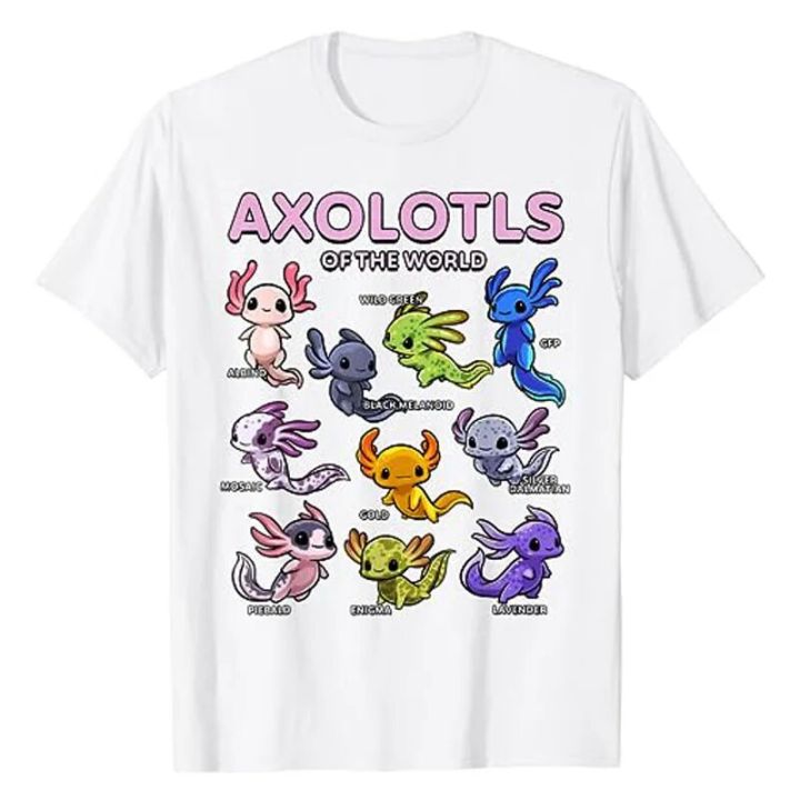 Axolotl%20Shirt%20Kawaii%20Axolotls%20of%20The%20World%20Axolotl%20Animals%20T-Shirt%20Types%20of%20Mexican%20Walking%20Fish%20Kawaii%20Artwork%20Tee%20Cartoon%20Tops%20-%20Image%205