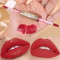 Fit Colors Non-stick Cup Sweatproof Lip Tint / Waterproof and Long-lasting Lipstick / Matte Velvet Red Pink Lip Gloss / Double Head Lipstick / Makeup Cosmetics.